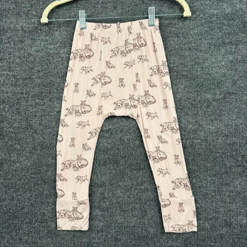 Kate Quinn Bamboo Panda Pants Size 3T Pink Pit Bull Sweatpants Pull On